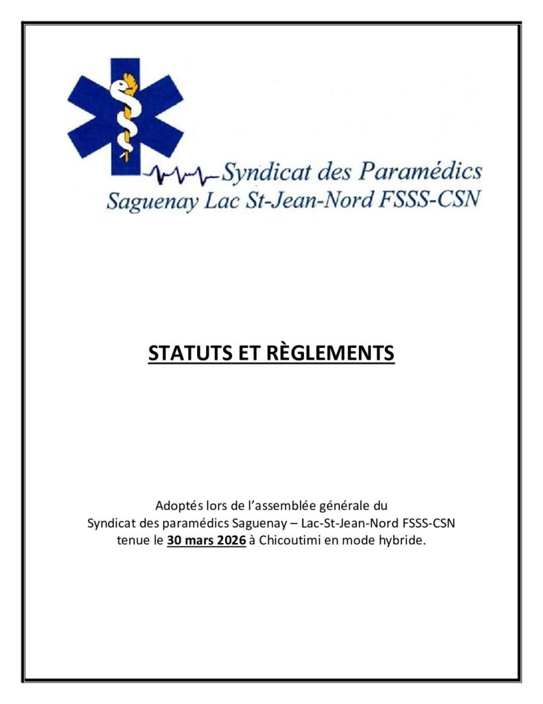 08 13 117 Paramedics StatutsReglementsVF version 2026 03